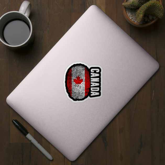 Canada Flag Fingerprint My Story DNA Canadian by Your Culture & Merch